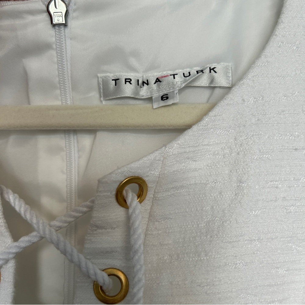 Trina Turk White and Blue Color Block‎ Dress - Picture 2 of 8